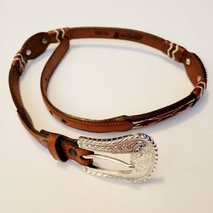 Justin Boots | Vtg Western Leather Floral Belt